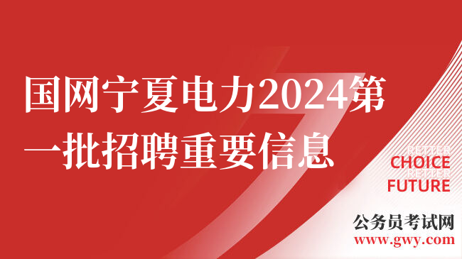国网宁夏电力2024第一批招聘重要信息