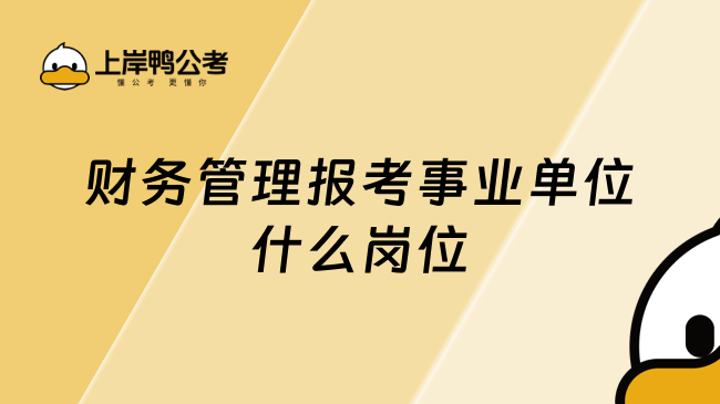 财务管理报考事业单位什么岗位