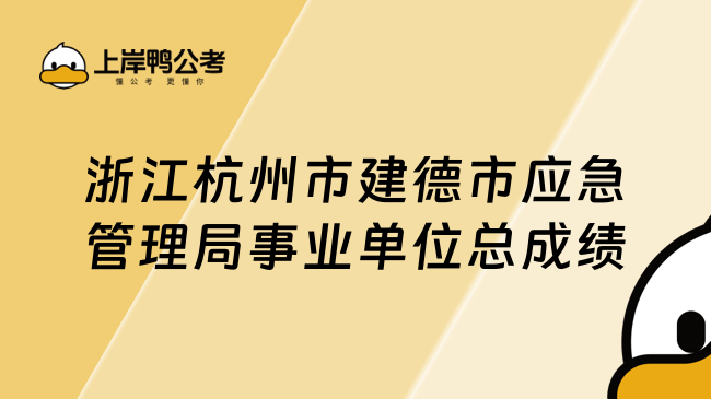 浙江杭州市建德市应急管理局事业单位总成绩