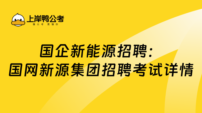 国企新能源招聘：国网新源集团招聘考试详情