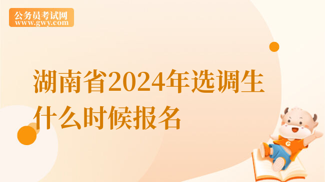 湖南省2024年选调生什么时候报名