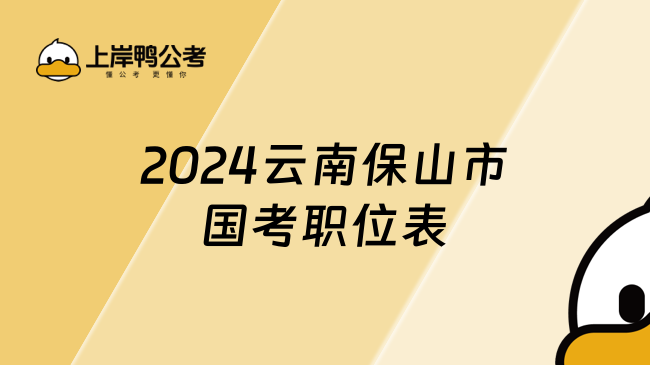 2024云南保山市国考职位表