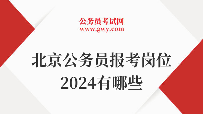 北京公务员报考岗位2024有哪些