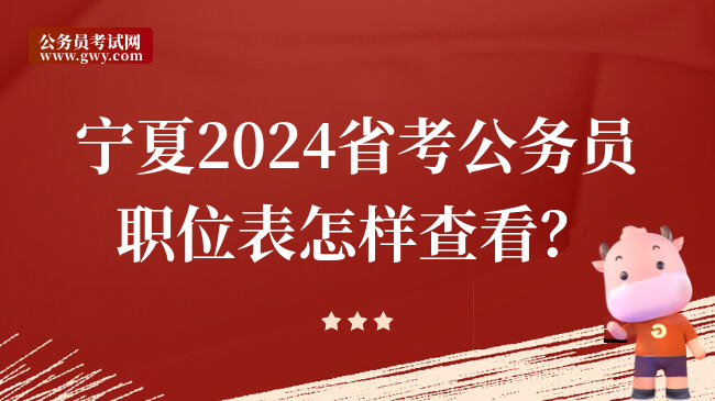宁夏2024省考公务员职位表怎样查看？