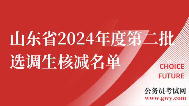 山东省2024年度第二批选调生核减名单