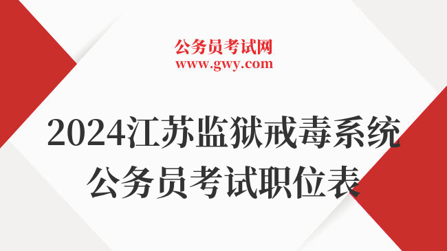 2024江苏监狱戒毒系统公务员考试职位表