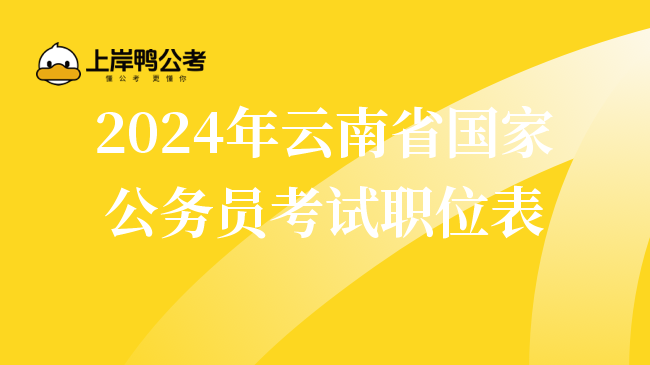 2024年云南省国家公务员考试职位表