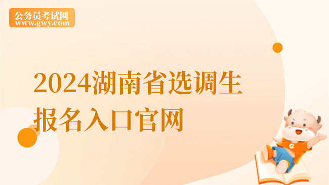 2024湖南省选调生报名入口官网
