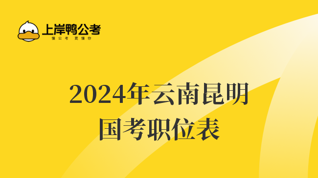  2024年云南昆明国考职位表
