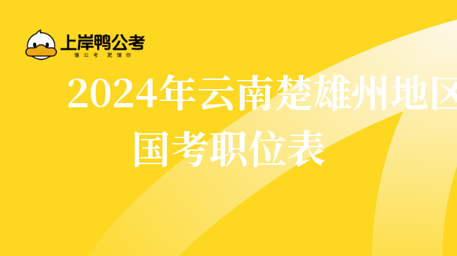 2024年云南楚雄州地区国考职位表
