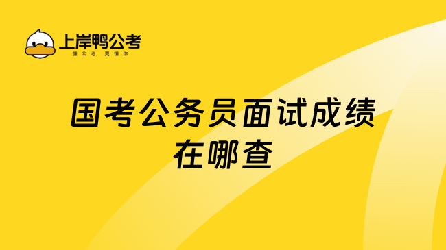 国考公务员面试成绩在哪查