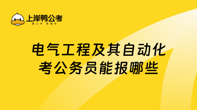 电气工程及其自动化考公务员能报哪些