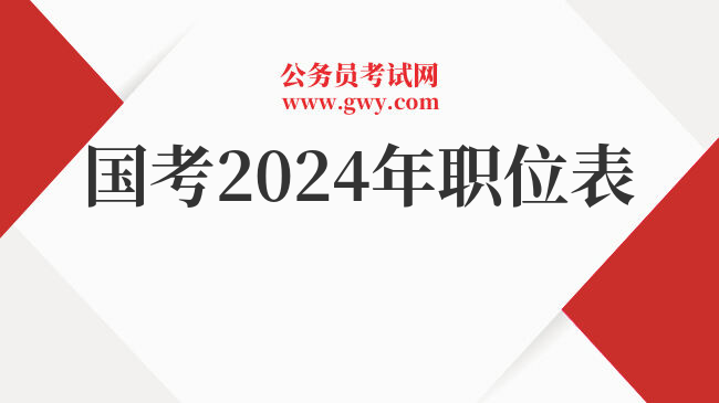 国考2024年职位表