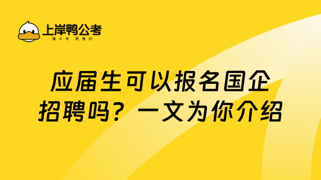 应届生可以报名国企招聘吗？一文为你介绍