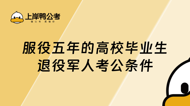 服役五年的高校毕业生退役军人考公条件