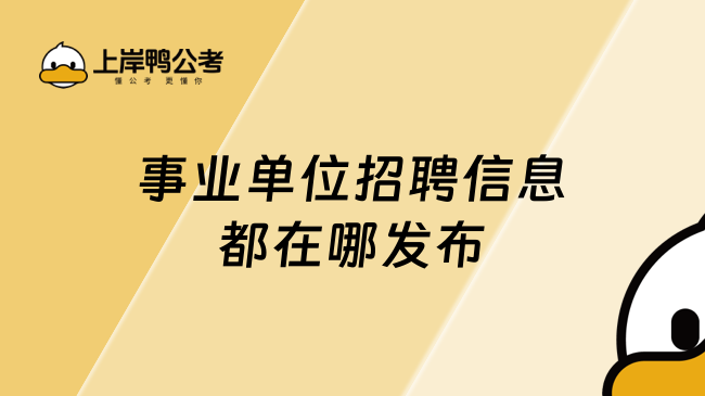 事业单位招聘信息都在哪发布