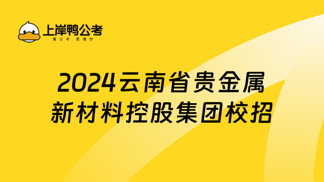 2024云南省贵金属新材料控股集团校招