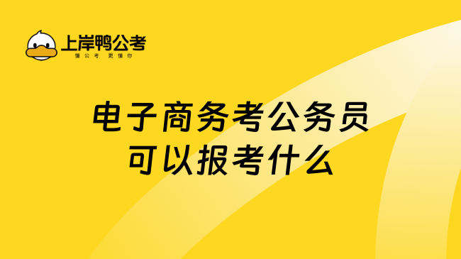 电子商务考公务员可以报考什么