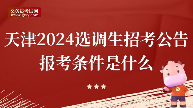 天津2024选调生招考公告报考条件是什么