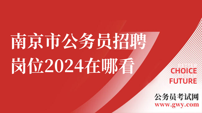 南京市公务员招聘岗位2024在哪看