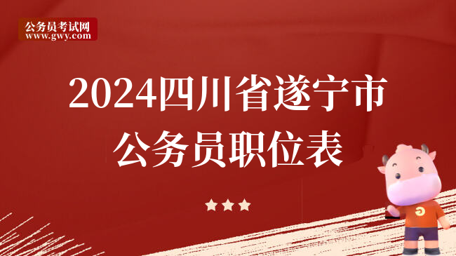 2024四川省遂宁市公务员职位表