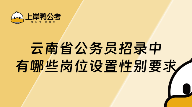 云南省公务员招录中有哪些岗位设置性别要求