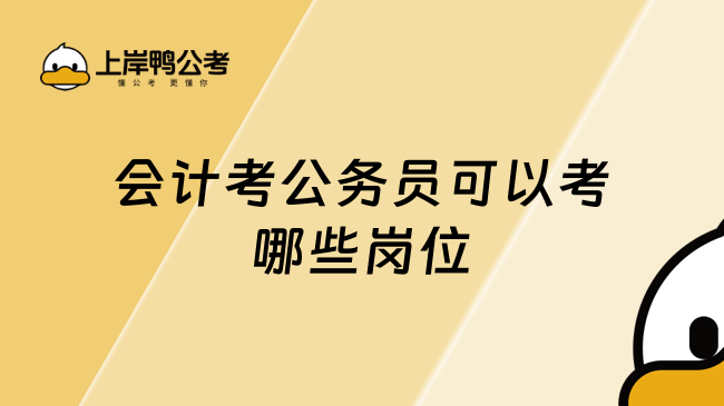 会计考公务员可以考哪些岗位