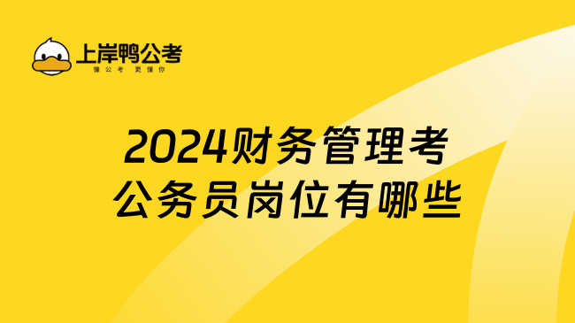 2024财务管理考公务员岗位有哪些