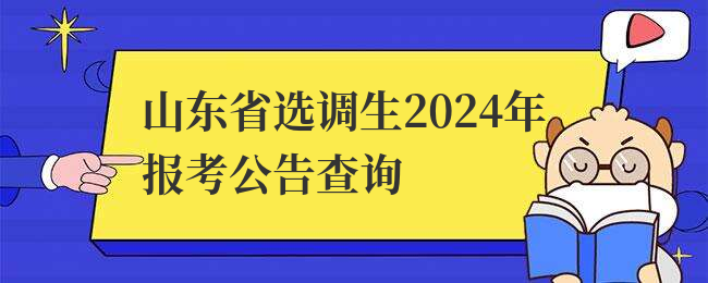 山东省选调生2024年报考公告查询