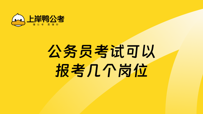 公务员考试可以报考几个岗位