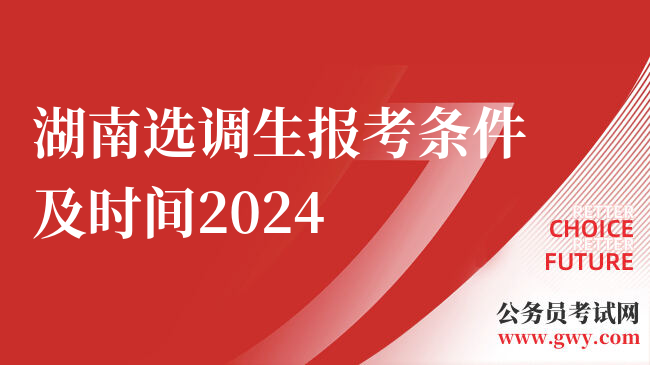 湖南选调生报考条件及时间2024