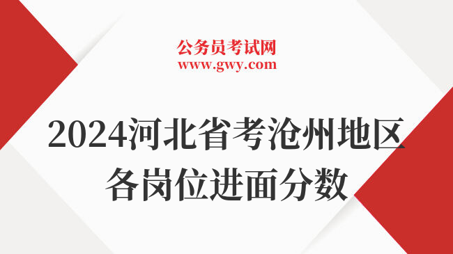 2024河北省考沧州地区各岗位进面分数