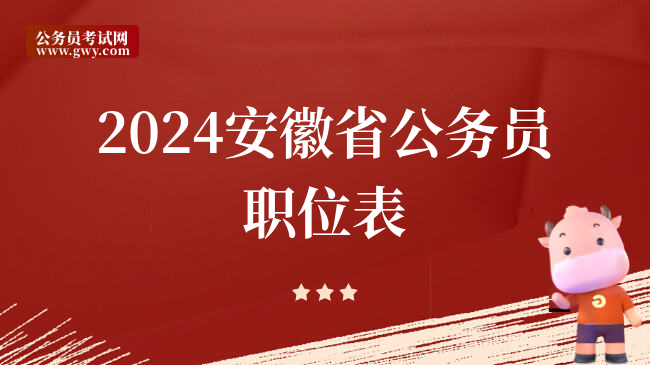 2024安徽省公务员职位表