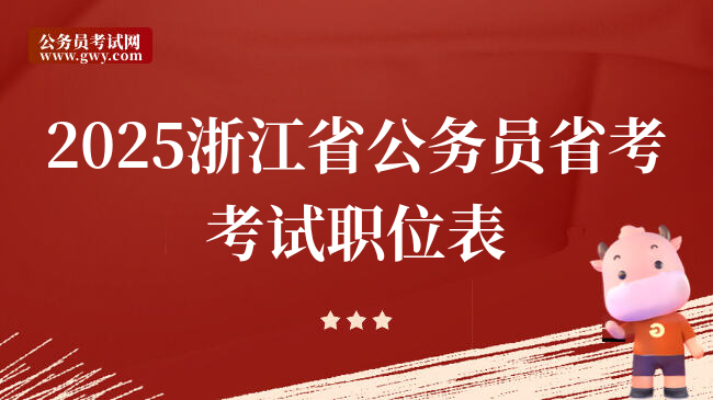 2025浙江省公务员省考考试职位表