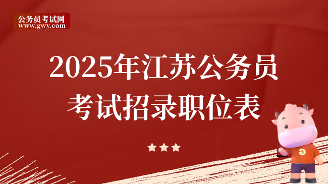 2025年江苏公务员考试招录职位表