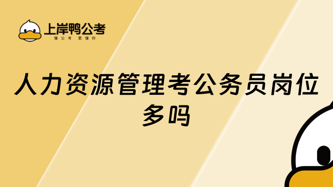 人力资源管理考公务员岗位多吗