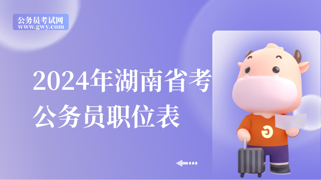 2024年湖南省考公务员职位表