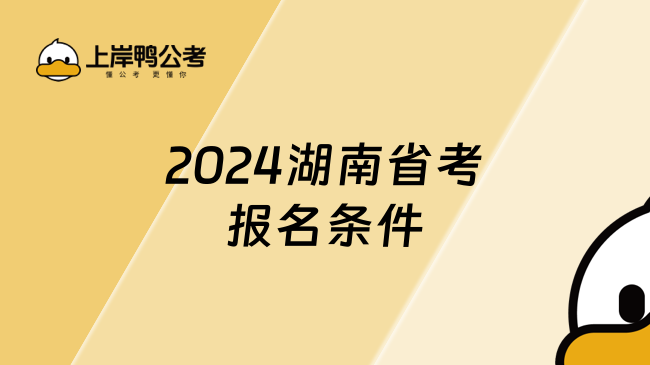2024湖南省考报名条件