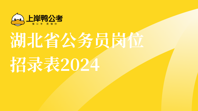 湖北省公务员岗位招录表2024