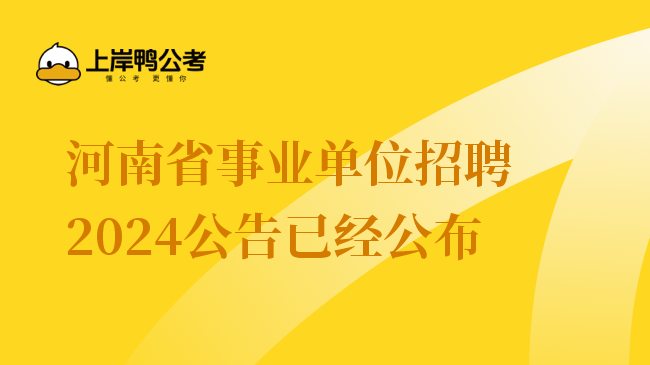 河南省事业单位招聘2024公告已经公布