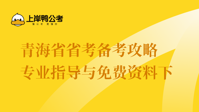 青海省省考备考攻略专业指导与免费资料下