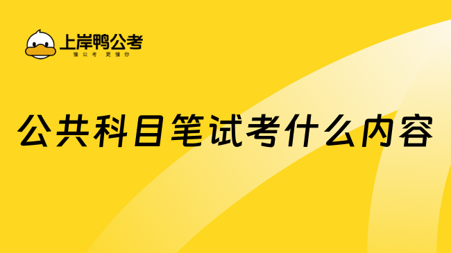 公共科目笔试考什么内容