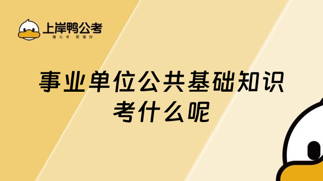 事业单位公共基础知识考什么呢