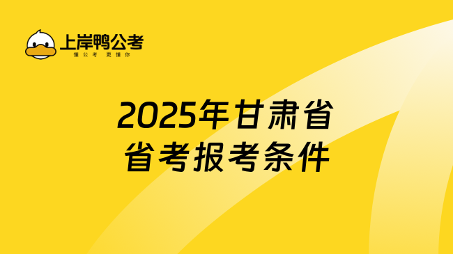 2025年甘肃省省考报考条件