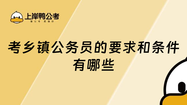 考乡镇公务员的要求和条件有哪些