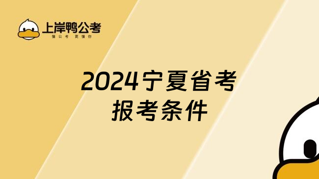 2024宁夏省考报考条件
