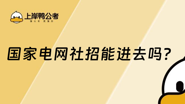 国家电网社招能进去吗？