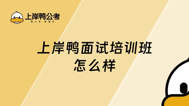 上岸鸭面试培训班怎么样