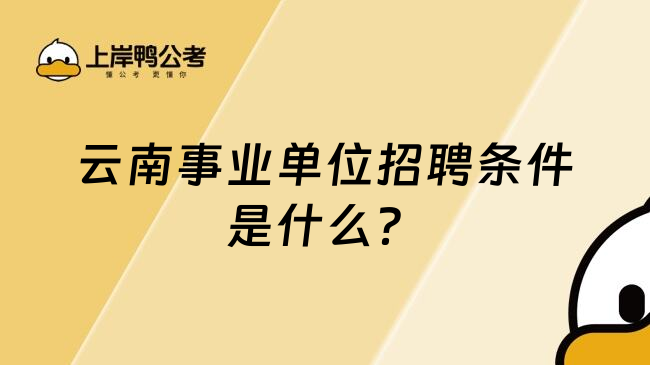 云南事业单位招聘条件是什么？