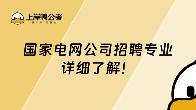 国家电网公司招聘专业详细了解！